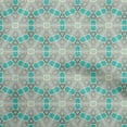 thumbnail image 1 of oneOone Viscose Chiffon Turquoise Blue Fabric African Fabric For Sewing Printed Craft Fabric By The Yard 42 Inch Wide, 1 of 4