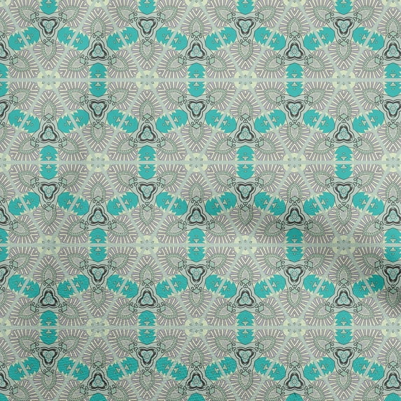 oneOone Viscose Chiffon Turquoise Blue Fabric African Fabric For Sewing Printed Craft Fabric By The Yard 42 Inch Wide