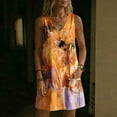 thumbnail image 5 of QUNYINEY A Line Sundresses for Women Plus Size Beach Tie Dye Mini Sleeveless Tank Dress Loose Fit Casual with Pockets Vacation V Neck Dresses, 5 of 7