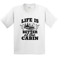 thumbnail image 3 of Inktastic Life is Better at the Cabin with Trees and Moon Youth T-Shirt, 3 of 5
