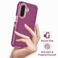 thumbnail image 5 of Petocase For Samsung Galaxy A17 Case/Galaxy A26 Case,Striped Shockproof Dust/Drop Proof 3-Layer Protective Heavy Duty Durable Rugged Hybrid Hard Case for Galaxy A17/A26 5G,Striped-Purple Pink, 5 of 7