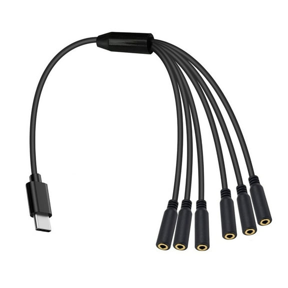 Type C To 3.5mm Audios Jacks Splitter Cable For Smartphones And Tablets 30cm