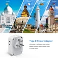 thumbnail image 3 of Adaptador de viaje TESSAN tipo D India Plug, paquete de 2 con puertos USB, 3 of 6