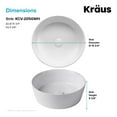 thumbnail image 5 of KRAUS Viva Round White Porcelain Ceramic Vessel Bathroom Sink, 15 3/4 in. D x 5 3/8 in. H, 5 of 13