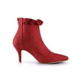 thumbnail image 3 of Unique Bargains Bottines à Talon Aiguille à Volants avec Fermeture Éclair pour Femmes, 3 of 7