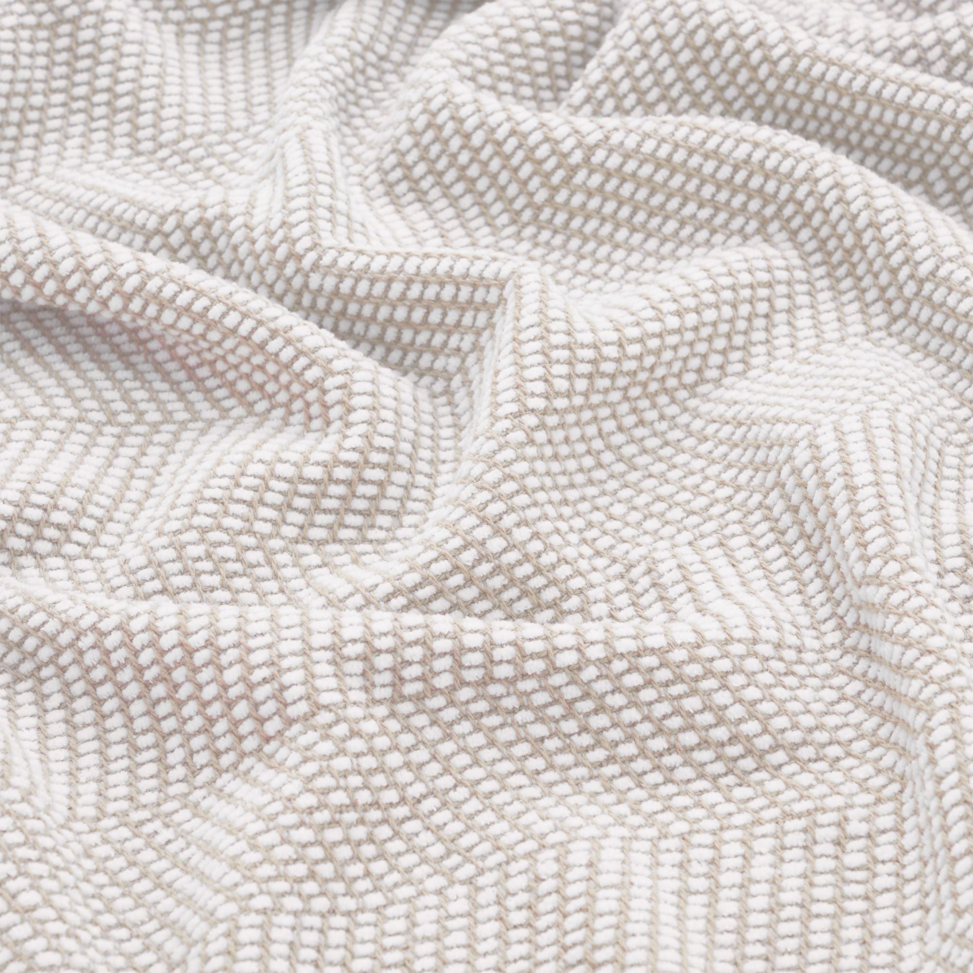 Superior Chrisney Chevron Cotton Blanket, Full/Queen, Tan
