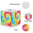 thumbnail image 3 of Foldable Fabric Storage Bin Home Cubes Clothing Organizer Bins Large Collapsible Box Basket for Home Organizer Tie-dyed Colorful Spiral Pattern, 3 of 7