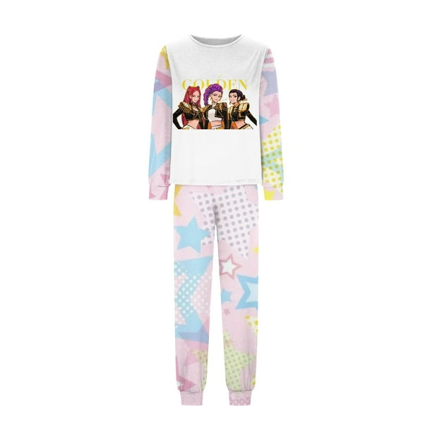 KPop Demon Hunters Christmas Family Pajamas Christmas Prints Family Matching Long Sleeve Tops+Pants Set Family Matching Sets