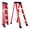 Red, variant on Fiberglass Step Ladder, Single-Sided Insulated Stepladder with Non-Slip Steps, Heavy Duty Ladder 300 lbs Capacity for Home and Work Use