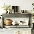 thumbnail image 3 of Table d'Entrée Style Ferme Gris - Table Console 62 Pouces avec Tiroirs et Tablette, 3 of 8