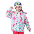 thumbnail image 2 of BGX Girls Ski Jacket Waterproof Insulated Warm Winter Snow Coat With Hooded Snowboard Skiing Jackets for Kids(10-11 Years, White Splash-ink), 2 of 6