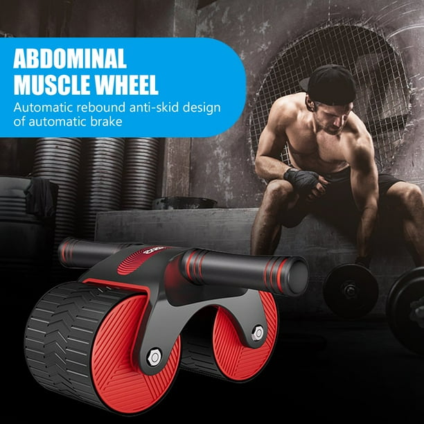 Rueda Abdominal Con Rebote Automático - Rodillo Doble, Incluye Rodillera, Ideal Para Principiantes, Tonifica Abdomen, Brazos Y Espalda