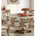 thumbnail image 2 of Teal Blue Brookside Autumn Farmyard Vinyl Flannel Backed Tablecloth, Farm to Table Thanksgiving Fall Cottage Harvest Wipe Clean Vinyl Tablecloth, Oval, 2 of 7