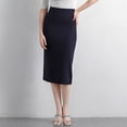thumbnail image 2 of WRKEKC Casual Skirts for Women Solid High Waist Stretchy Pencil Skirt with Bodycon Silhouette and Side Vent, 2 of 4