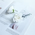 thumbnail image 3 of White Velvet Rose Head (Detail) - 6cm/2.36in Realistic Artificial Flowers Small, Fake Flowers For Vase, DIY Flower Arrangement Material & Home Decor Prop, Cloth Flower Versatile, 3 of 4