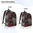thumbnail image 4 of Balery Skull and Red Roses Vintage Canvas Backpack for Men and Women - Large Capacity, Durable Travel Laptop Bag for School, Work, Hiking, and Outdoor Activities, 4 of 7