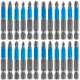 thumbnail image 2 of 20pcs Cross Head Screwdriver Bits S2 Alloy Steel 1/4 Inch Hex Shank Cross Slot Impact Driver Bit Set PH1 PH2 PH3 PZ1 PZ2 PZ3 Anti-Slip Power Screwdriver Bits with Magnetic  (Blue ), 2 of 11