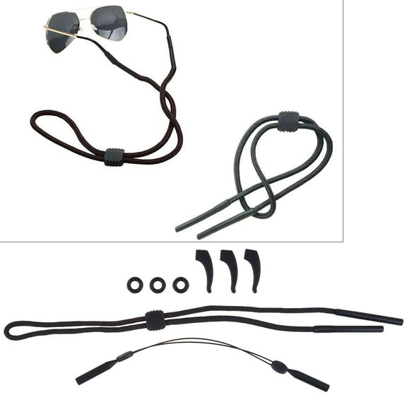 Raindrops Black Silicone Nonslip Eyewear Strap for Outdoor Use Durable Lightweight Glasses Accessories 10pcs