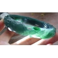 thumbnail image 4 of Icy Green Natural A JADE Jadeite Phoenix Flower Ruyi Bangle Bracelet 59 mm 680216 TN, 4 of 14