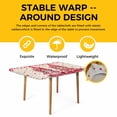 thumbnail image 4 of Valentine's Day Table Cloths for 6 Foot Rectangle Tables, Pink Gnomes Love Roses Romantic Beige Patio Waterproof Elastic Fitted Tablecloths, Washable Rectangular Table Cover for Camping, 4 of 8