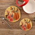 thumbnail image 2 of SKYSONIC Gingham Pumpkin Autumn Pot Holders Trivets, 2 Pcs Heat Resistant Trivets,Orange Fall Cotton Thread Weave Mats for Hot Pads Pans Pot Bowl Teapot for Kitchen Decor, 2 of 7
