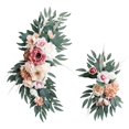 thumbnail image 3 of Tachiuwa 2Pcs Artificial Floral Swag Wedding Arch Flowers Green Leaves Rustic Silk Flowers Welcome Sign Decoration for Ceremony Window bean paste pink, 3 of 10