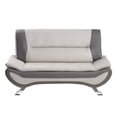 thumbnail image 6 of Modern Contemporary Living Room 3pc Sofa Set Sofa Loveseat Chair Beige Gray PU Luxury Furniture, 6 of 7