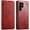 Red, variant on Dteck for Samsung Galaxy S25 Ultra Leather Case Wallet Folio Case Book Design Magnetic Closure with Stand and ID Holder Credit Card Slots for Samsung Galaxy S25 Ultra 6.9" 2025,Brown