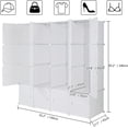 thumbnail image 2 of 16 Cube Organizer Stackable Plastic Cube Storage Shelves Design Multifunctional Modular Closet Cabinet with Hanging Rod White, 2 of 14