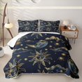 thumbnail image 2 of Homewish Univers Moon Sun Twin Quilt Set, Psychedelic Stars Twin Coverlet Set, 2-Piece 1 Bedspread and 1 Pillowcase, 2 of 7