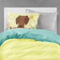thumbnail image 2 of Funda De Almohada Estándar De Tela Marrón Roja Con Diseño De Perro Salchicha Y Huevos De Pascua, 2 of 2