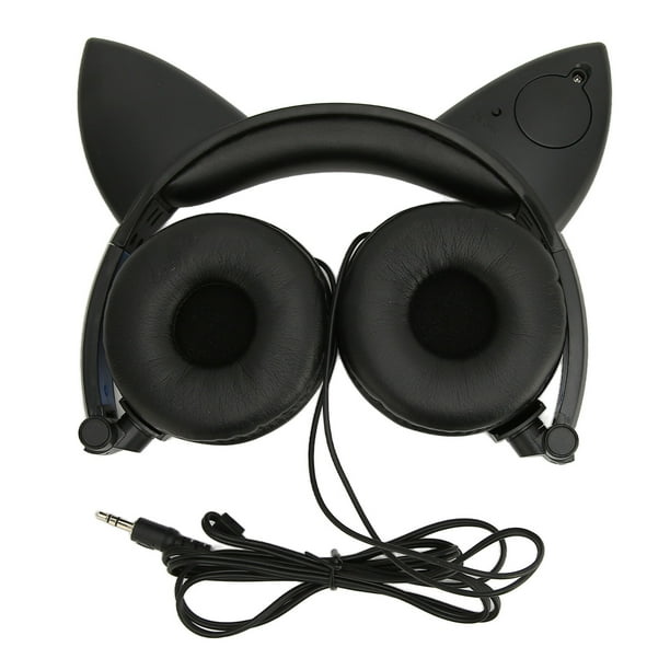 Auriculares De Dibujos Animados Para Niños, Diseño Envolvente Reducción De Ruido Diseño De Oreja De Gato Auriculares Con Cable Luz LED De Sonido Para