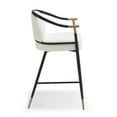 thumbnail image 6 of GDF Studio Beige Contemporary Upholstered Counter Stools with Gold Trim, Black Iron Frame, Set of 2, 6 of 7