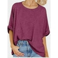 thumbnail image 3 of Oversized Tshirts for Women Summer Short Sleeve Casual Basic Tee Tops Loose Fit Shirts, 3 of 4