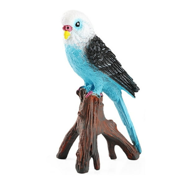 CHENGSI Realistic Parrot Budgie Ornament Indoor Outdoor Garden Decor Lifelike Budgerigar Figurine Weather-resistant Bird Statue Lawn Ornament Blue 6*5.2*11cm