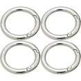 thumbnail image 2 of 4pcs 1.3 Inches Inner O Ring Spring Opening Snap Trigger Clip Buckle Charm Purse Making SCOS O-Ring Carabiner Keyring Buckle Purse Accessories (Silver), 2 of 7