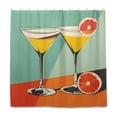 thumbnail image 2 of Yayeee Shower Curtain with Hooks 72"x72" Waterproof Fabric Bathroom Hanging Decor, Green Glasses, 2 of 5