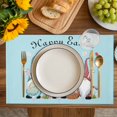 thumbnail image 4 of Happy Easter Placemats Set of 6, Cute Gnomes Eggs Spring Daisy Flowers Blue Placemats for Dining Table, Place Mats for Kitchen Tabletop, Waterproof Wipeable Dining Table Mats Set, 4 of 9