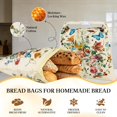 thumbnail image 3 of Paquete de 2 bolsas de pan de cera de abejas para masa madre y pan casero, bolsas de almacenamiento de algodón reutilizabl XL de 17 x 13 pulgadas, taado botánico de doble capa con, 3 of 5