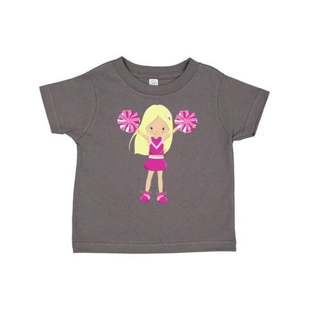 

Inktastic Cheerleaders Girl With Blonde Hair Pink Uniform Gift Toddler Toddler Girl T-Shirt
