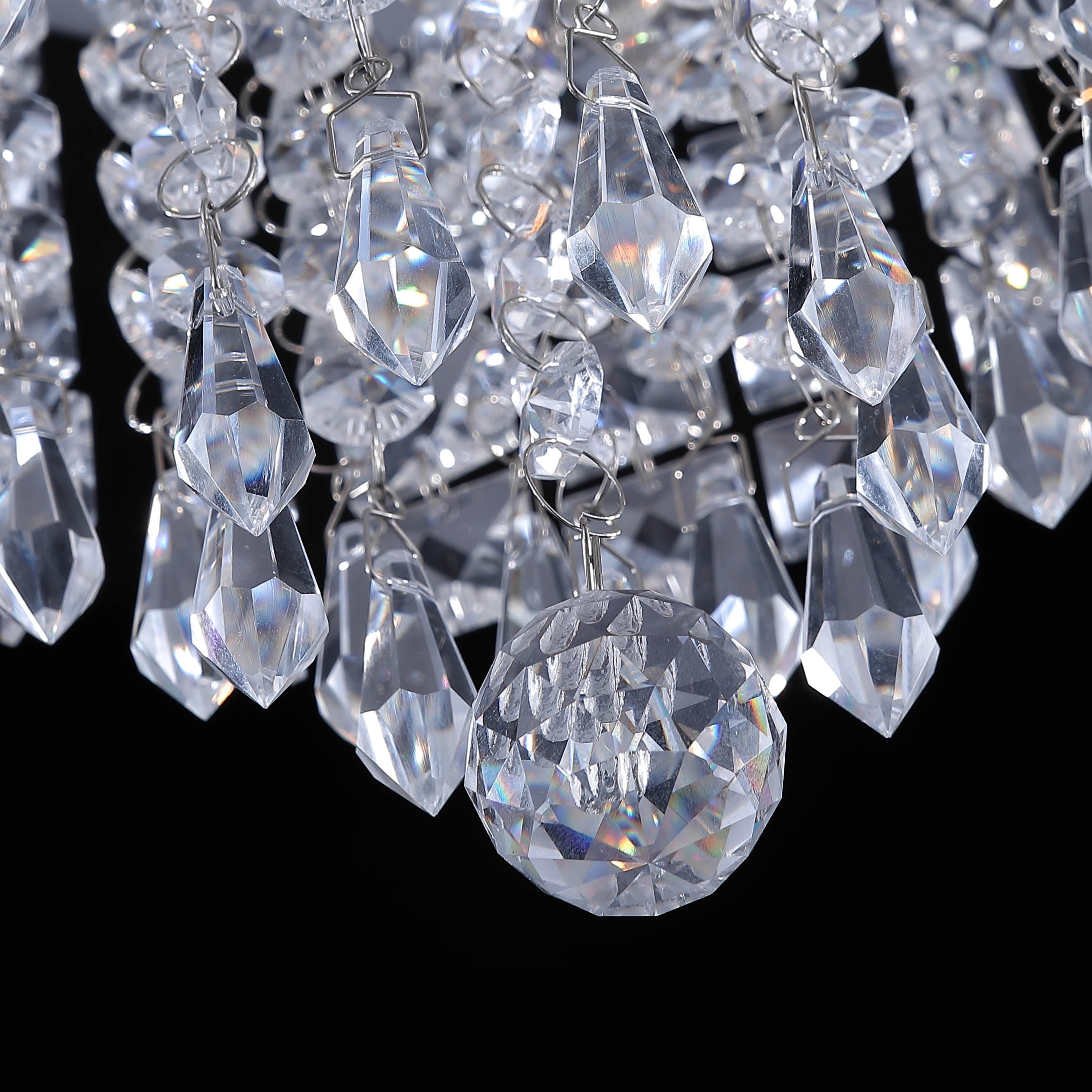 Bestco 3-Light Crystal Chandelier Ceiling Fixture Pendant for Living Room UL Listed