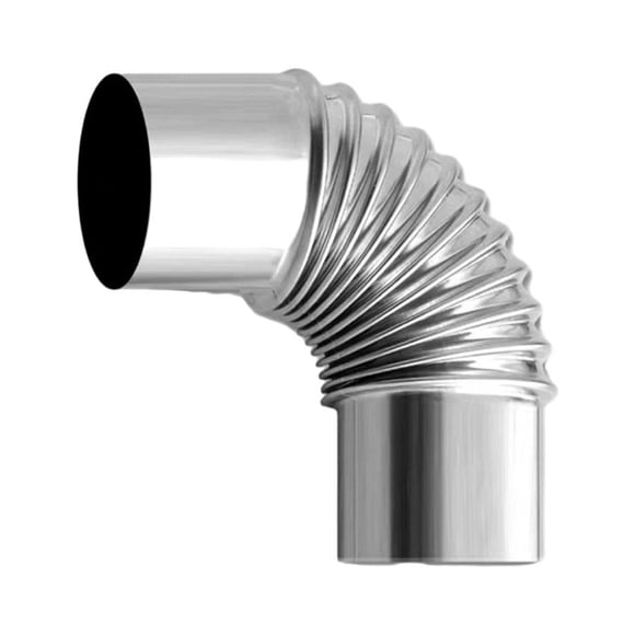 Eigraketly Tubo de escape de chimenea multifuncional de acero inoxidable con tubo de conducto de ventilación flexible Kits de desorden para acampar Curva de 60 mm 90 grados