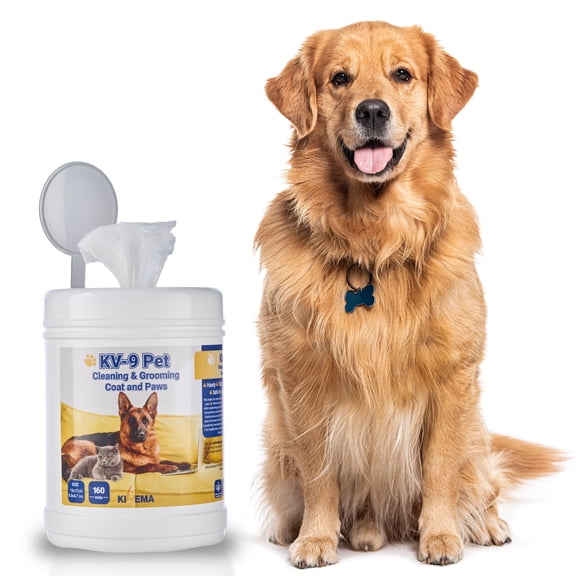 KIVEMA Non-Stinging Bath Wipes for Puppy & Cat Grooming - Large, 160 Count