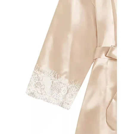 

Valentine‘s Day Women‘s 4 Pieces Comfortable Satin Floral Lace Cami Top Lingerie Pajama Set With Robe