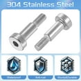 thumbnail image 4 of Uxcell 6 Pack 304 Stainless Steel Shoulder Bolt 5mm Shoulder Dia 10mm Shoulder Length M4 Thread Hex Socket Shoulder Bolts for Textile Hydraulic Injection Molding Machinery Industries, 4 of 7