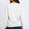 thumbnail image 4 of Crewneck Sweatshirts Women Casual Long Sleeve Tops Fall Cute Pullover Sweatshirts No Hood Solid Color Sweat Shirts White 2XL, 4 of 4