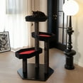 thumbnail image 2 of Happy & Polly 41.3" Gothic Plush Cat Tree for Cats of All Stages, Red, Large, 2 of 9
