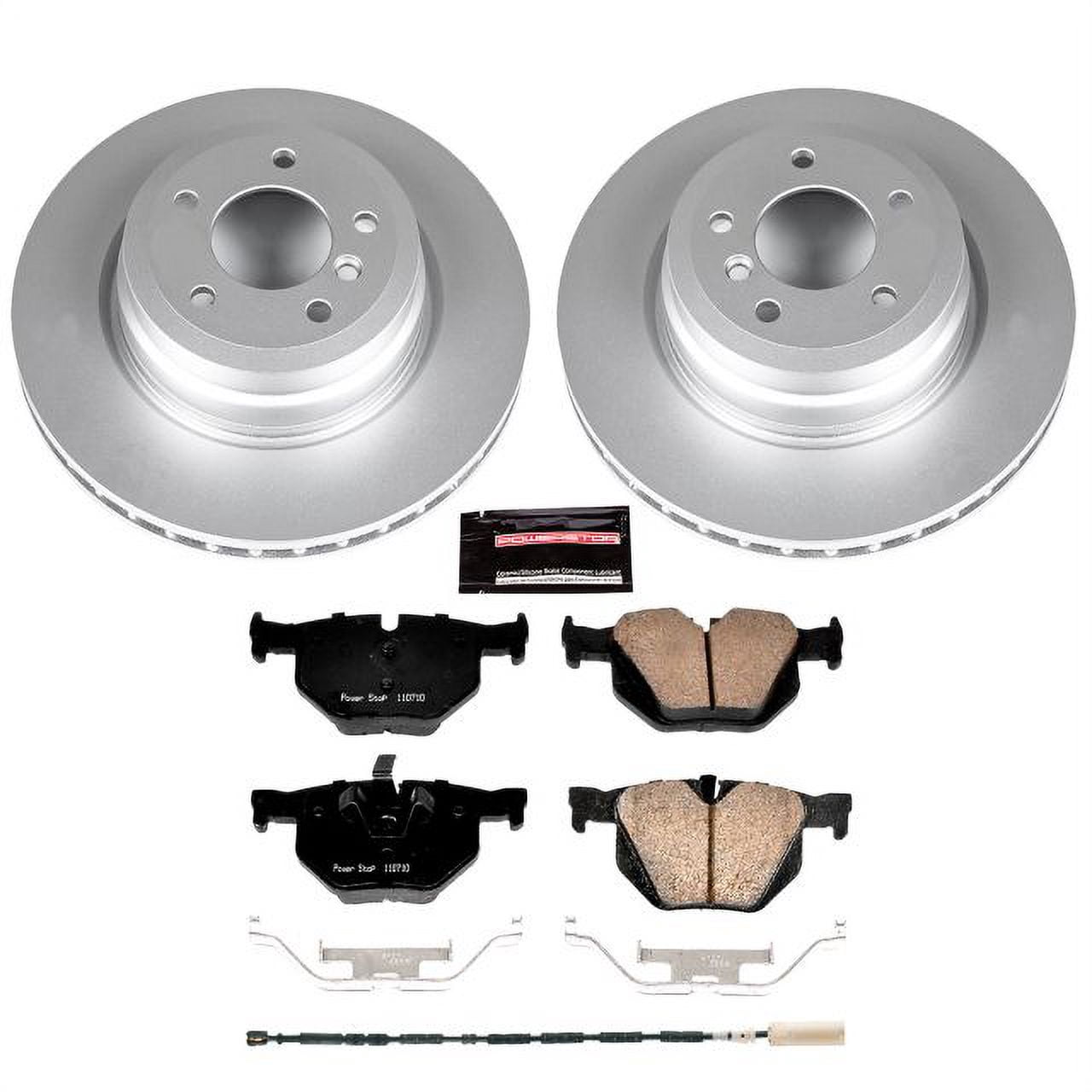 PowerStop Rear Geomet Coated Brake Rotor and Pad Kit Fits: BMW Select Models CRK7009