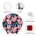 thumbnail image 4 of Cauagu Rose Flowers Print Bone China Decorative Plate, Wall Mount Plate Holiday Decor Decorative Ceramic Plates with Stand Elegant Household Plates Decorative-6in, 4 of 6