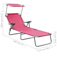 thumbnail image 4 of vidaXL Chaise Longue avec Auvent en Acier Rose, 4 of 5